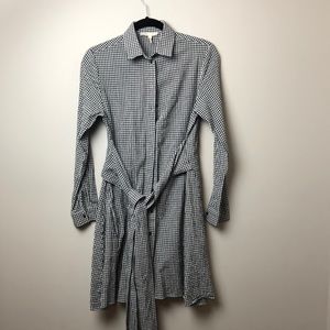 Maje Black and White Checkered Mini Dress